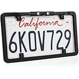 BOYO VTL375LTJ - Ultra Slim Full-Frame License Plate Backup Camera with Active Parking Lines and LED Lights (Black)