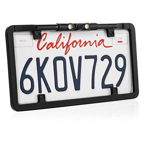 BOYO VTL375LTJ - Ultra Slim Full-Frame License Plate Backup Camera with Active Parking Lines and LED Lights (Black) - Thumbnail 6