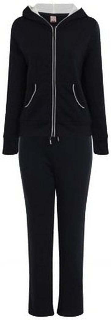 USA Ladies Lounge Jogging Sports Hooded Fleece Lined Pant Tracksuit Set