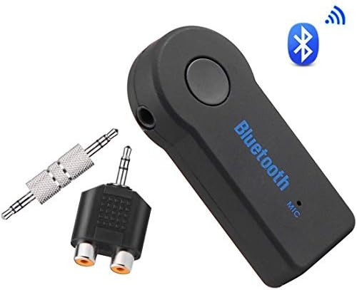 Bluetooth Receiver 4.1 Audio Adapter with RCA Jack and 3.5mm AUX for Home Car Sound System Bluetooth Stereo Receiver Hands-Free Car Kits Built-in Mic,JWAIT,Black