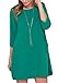 Kissky Women's Solid Concert 3/4 Sleeve Twin Pockets Shirt Loose Tshit Dress