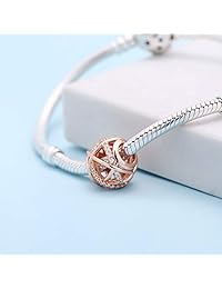 Soulbeads Jewelry - Abalorio de plata de ley 925 con circonita transparente para pulsera  pea