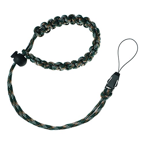 FoRapid Braided 550 Paracord Adjustable Camera Wrist Strap /Bracelet Quick Release Connector fits all camera lugs for Mirrorless Compact System DSLR Cameras, Binoculars - Dark Green/Brown/White - Thumbnail 6