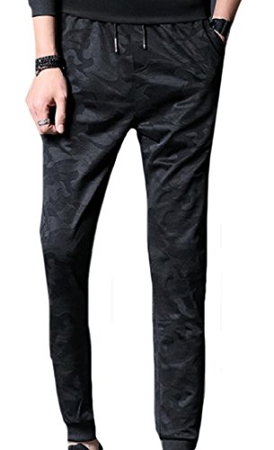 Tootless Mens Multicam Drawstring Western Baggy Beam Foot Trousers Black S