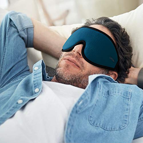 Eye Mask for Sleeping, Unimi 3D Contoured Sleep Mask & Blindfold for Men Women,Super Soft and Comfortable,100% Blockout Light 3D Eye Cover for Travel, Shift Work, Naps (Blue)
