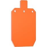 LXVOOEE AR500 Steel Targets for Shooting, 1/2'' or 3/8'' Thick Silhouette Gong Combo Metal Targets for Shooting Laser Cut Steel Target, Neon Orange