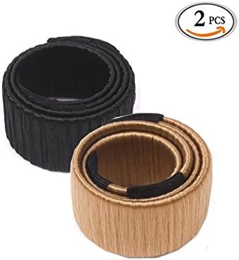 2 PCS Girl Hair DIY Styling Donut Former Foam French Twist MagicTools Bun Maker Bun &amp; Crown Shapers Hair Barrettes (2 PCS)
