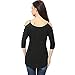 BOBIBI Women's Summer Casual Loose Hollowed Out Shoulder Three Quarter Sleeve Shirts