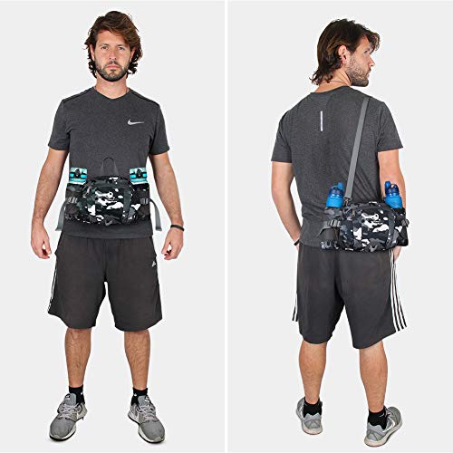 WATERFLY Fanny Pack with Water Bottle Holder Hiking Waist Packs for