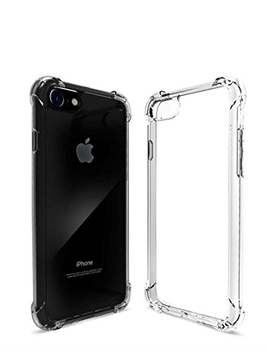 iPhone 7 Plus Clear Bumper Case, Shock-Absorption Technology Flexible TPU Bumper Anti Scratch Rigid Slim Protective Case (Crystal Clear)