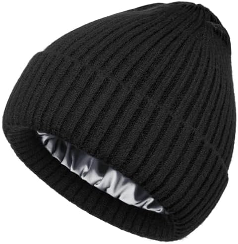30% Merino Wool Beanie Hats for Men and Women, Thick Thermal Lined