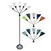 Five Head Spider Floor New Lamp,Silver Finish Adjustable heads With Five White And Four Color Shades