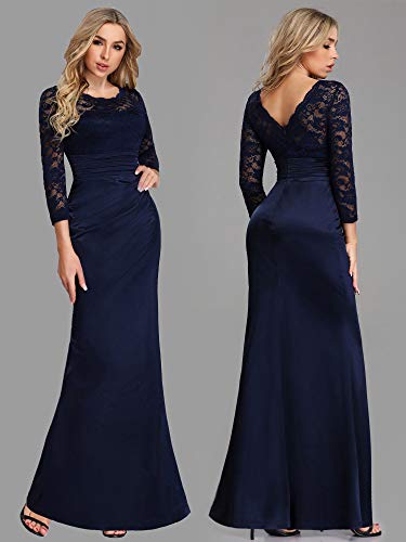 Ever-Pretty-Vestito-da-Cerimonia-Donna-Pizzo-Girocollo-Manica-Lunga-Sirena-Stile-Impero-07584