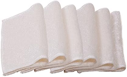 Cleaning Cloth, Bamboo Fiber Kitchen Cloth , Premium Washcloths , Long-Lasting , Lint Free , and Extra Absorbent - 6 Pack (White)