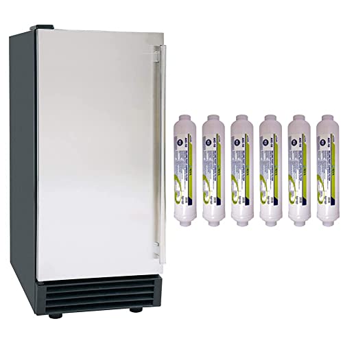 DUURA DI50P 65Lb Premium Clear Ice Cube Maker Machine, 15 Inch Wide, Silver & LASCO 371821 Ice