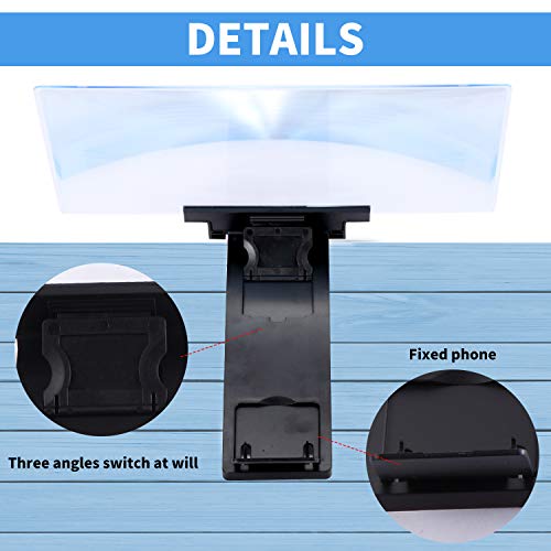 Cell Phone Screen Magnifier, 2 Pcs 12 inch Foldable Screen Amplifiers for Smart Phone, Enlarge Screens Stand Holder for Watching Movie, Video, Reading, and Playing Games (Pack of 2, Black & White)
