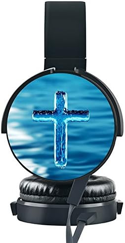 KOSUNG Personalized Wired Headset, Customized Water Cross Ear Stereo Headphone with Soft Earmuffs Hands-free Phone Calls Compatible with iPhone /Smartphones/ PC / iPad /Laptop etc.