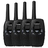FLOUREON 4 Packs Walkie Talkies Two Way Radios 22 Channel 3000M (MAX 5000M Open Field) UHF Long Range Handheld Talkies Talky (Black)