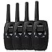 FLOUREON 4 Pack Kids Walkie Talkies 22 Channel Two Way Radios Long Range 3000M (MAX 5000M Open Field) UHF Handheld Outdoor Walkie Talky (Black)