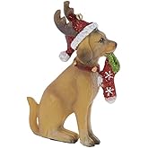 Dog with Hat and Stocking Christmas Tree Ornament Holiday Home Decoration 4" Length