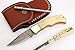 RA-5167-B Custom made damascus steel folding lock back knife bone handle and brass bolster,