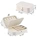 Tasybox Jewelry Travel Organizer Small Jewelry Box Leather Women Girls Traveling Jewelries Case and Portable Jewellery and Accessories Storage Holder, White