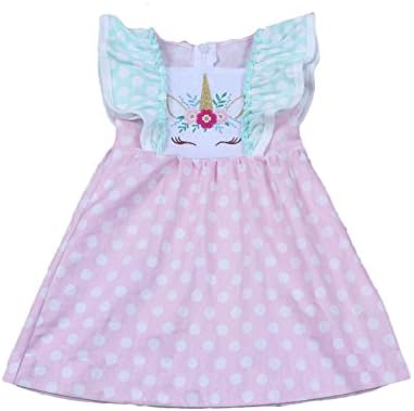 Yawoo Haan Little Girls Summer Embroidery Boutique Dress with Belt