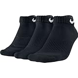 Nike Men's Cotton Cushion Low Cut Socks (Large (shoe size 8-12), Black///White)