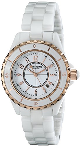 Stuhrling Original Women's 530.114EW3 Fusion Rose Gold-Layered White Ceramic Watch