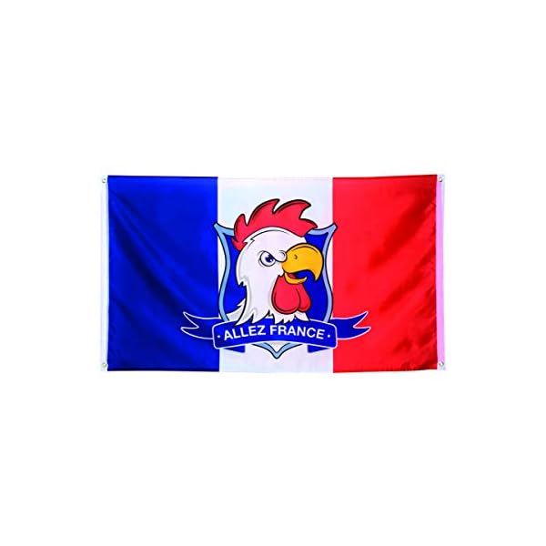 FANION FOOT RARE VINTAGE ALLEZ FRANCE 10x13 cm