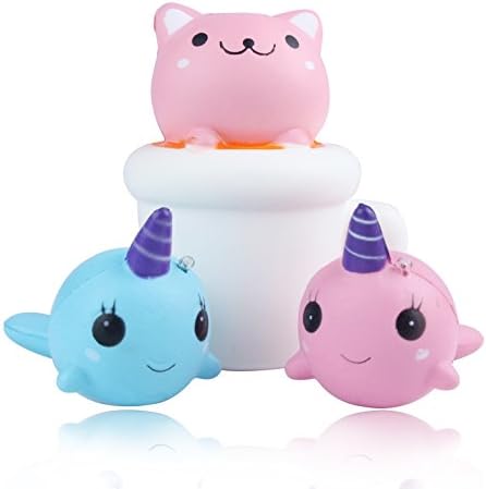 PEACE MONKEY 2PCS Jumbo Kawaii Cup Cat Slow Rising Squishies Dolphin Squishies Scented Decompression Toys (cup cat)