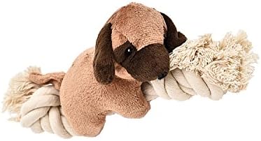 MYKEY Squeak Dog Toy Chewy Toy Rope Toy for Small dogs, Light Brown