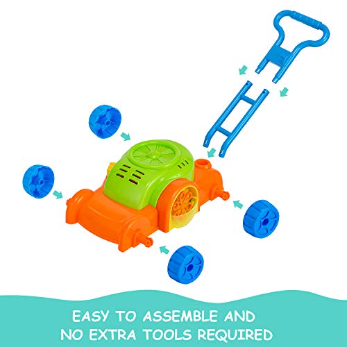 Oak Leaf Bubble Mower, Kid Lawn Mower Machine Outdoor Push Toys with 3 Bubble Solutions (12oz and 24oz) and 3 Bubble Sticks, for Kid Baby Toddler - Thumbnail 6