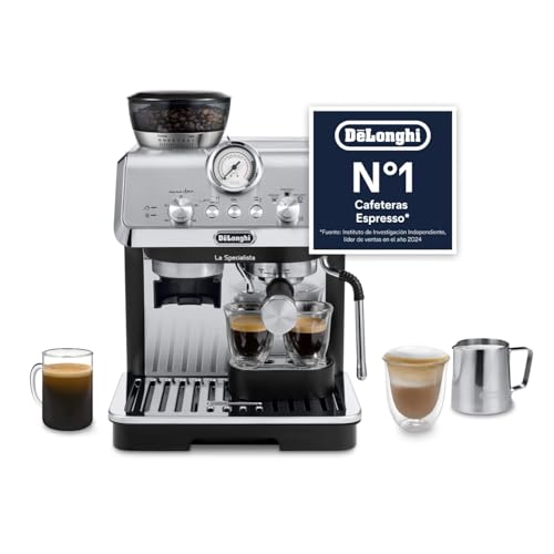 Perfetto La Specialista Arte, Máquina de Café Espresso y Cappuccino con Bomba, Máquina de Café en Grano, 3 Recetas Predefinidas, 8 Ajustes de Molienda, EC9155.MB, Metal/Negro