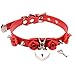 Handmade Cosplay Studded Flowers Leather Heart Lock Choker Collar Cute Kawaii