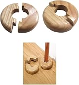 Pipe Collars 2 X 15mm Solid Oak Colour Wooden Radiator Pipe Covers view 3