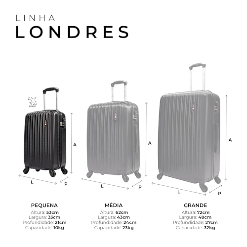 Mala de bordo 10kg Pequena Londres Swiss Move Preto