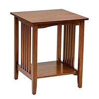 Office Star Sierra Solid Wood Side Table, Ash Finish