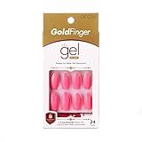 Kiss Gold Finger Gel Glam 24 Nails GFC02 Hot Pink Stiletto