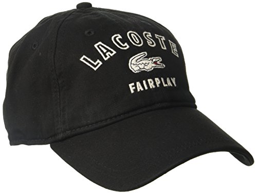 Lacoste Men's Gabrdine Fairplay Cap, Black, Arge/Tall