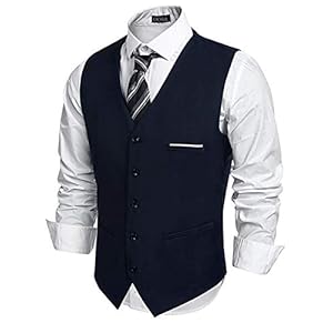 OORA Men’s Poly Viscose V-Shape Tuxedo Style Waistcoat