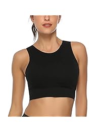 Aibrou - Sujetador deportivo de cuello alto para mujer