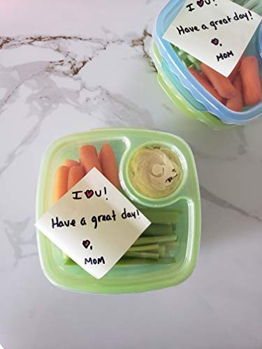 Tovla Kids Lunch and Snack Containers - 5 Colorful Plastic Meal Prep Bento Boxes with Sauce Compartment - Containers for Adults, Kids & Toddlers - Microwave, Dishwasher & Freezer Safe Tupperware