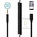 iPhone X Aux Cable, VIMVIP Lightning to 3.5mm Car Aux Audio Adapter Cord (5FT/1.5M) Spring Extented Coiled Cable for iPhone X iPhone 8/8 Plus/7/7 Plus/6 IOS 11/10.3 to Home/Car Stereos (Black)