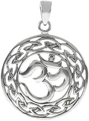 Sterling Silver Om Ohm Celtic Knot Pendant