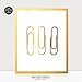 Paper Clips Gold Foil Print 8x10