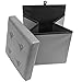 Sorbus Storage Ottoman Bench, Folding Cube Ottoman, Great for Hassock, Foot Stool, Seat, Coffee Table, Storage Chest, and More Contemporary, Faux Leather(Gray)