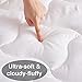 SLEEP ZONE Mattress Topper Full Size Mattress Pad, Cooling Quilted Fitted Mattress Cover, Machine Washable Mattress Protector, Soft Fluffy Down Alternative, Deep Pocket 8~21 inch (White, Full)