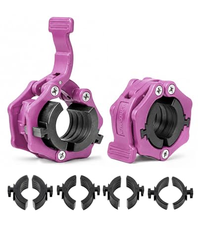 MAXRICH Ultra-Thin 1-Inch Barbell Clamps, Quick Release Weight Clips for 23–30mm Bars, Secure Barbell Collars for Home Gym at Amazon