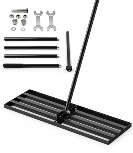 Leveling Rake Lawn Leveler Rake 204 x 76 x 25 cm Lawn Leveler Rake 2 in 1 Heavy Rake for Spreading Soil and Sand Rust Proof Finish for Garden